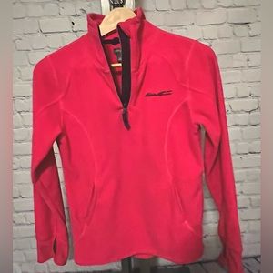 Eddie Bauer Kids Hot Pink Fleece 1/4 Zip Pullover. Size 12.